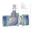 Atuador motorizado Válvula de bola elétrica Fem-Male DN20 Sistema de irrigação, sistema de refrigeração / aquecimento, sistema de encanamento de baixa tensão